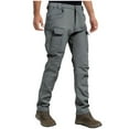 thumbnail image 1 of Lorytime Work Cargo Pants for Men Fleece Straight Leg Trousers Button Zipper Hiking Pants with Multi Pockets Outfits, 1 of 9