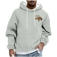 thumbnail image 1 of Lorytime Work Hoodies for Men Printted Sweatshirt Long Sleeve Drawstring Drop Shoulder Pullover with Pocket Tops Gray 2XL, 1 of 5
