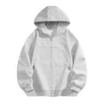 thumbnail image 1 of Lorytime Zipper Hoodies for Men Unisex Solid Training Sweatshirt Long Sleeve Jacket with Pocket Oversized Tops Gray XL, 1 of 4
