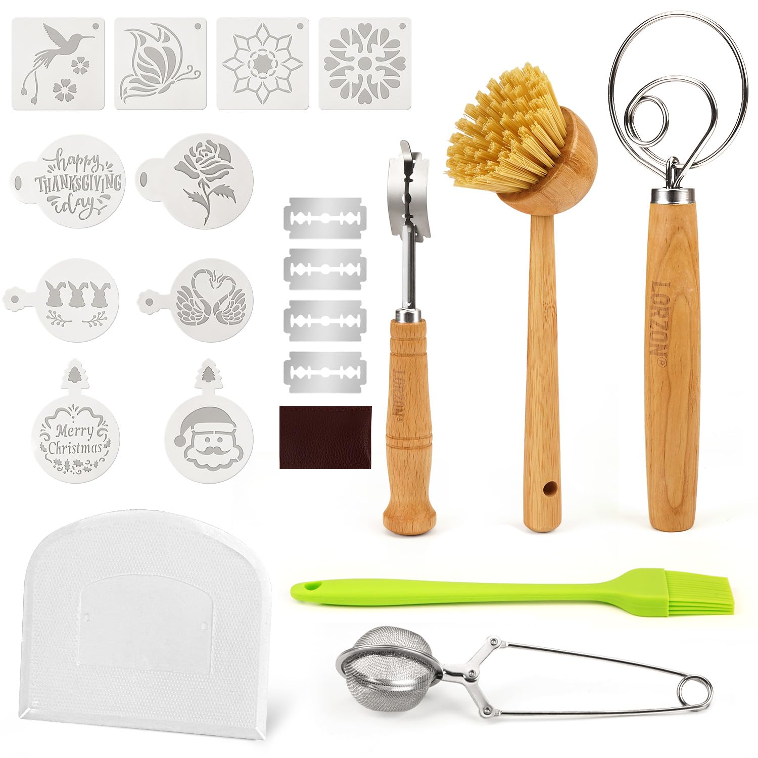 Lorzon 7 PCS Sourdough Bread Baking Supplies Set, Bread Proofing