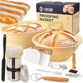 thumbnail image 1 of Lorzon Silicone Proofing Baskets with Sourdough Starter Jar Kit, 9" Round & 10" Oval Foldable Banneton Baskets, Sourdough Bread Baking Supplies, 1 of 7