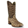 thumbnail image 1 of Los Altos Genuine Pirarucu Fish Brown Square Toe Western Boot (USA Mens Size 11), 1 of 7