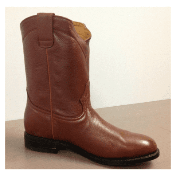 Los Altos Men's Honey Deer Roper Leather w/ Rubber Work Boots 538351 Size 8 EE