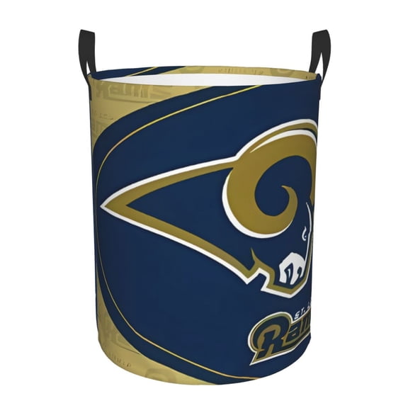 Los_Angeles 1 Team Print Circular Hamper Basket,Storage Basket,Round Laundry Hamper With Handles For Bedroom And Living Room Waterproof Oxford Cloth Basket