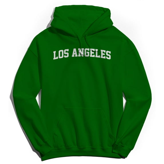 Los Angeles-83 Graphic Irish Green Men's Cotton Pullover Hoodie