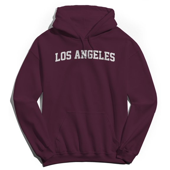 Los Angeles-83 Graphic Maroon Men's Cotton Pullover Hoodie