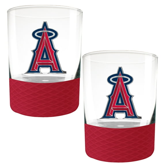 Los Angeles Angels 2-Pack 14oz. Rocks Glass Set with Silcone Grip