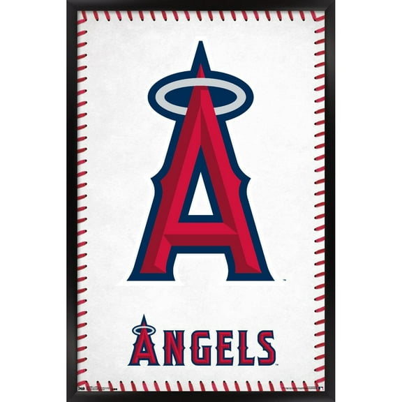 Los Angeles Angels 24.25'' x 35.75'' Framed Laces Logo Poster