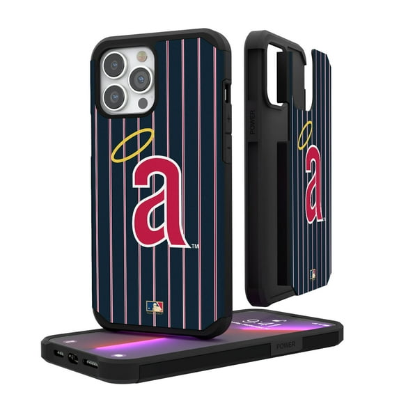 Los Angeles Angels Alternate Logo iPhone Pinstripe Cooperstown Design Rugged Case