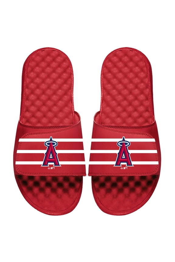 Los Angeles Angels ISlide Youth MLB Stripe Slide Sandals - Red