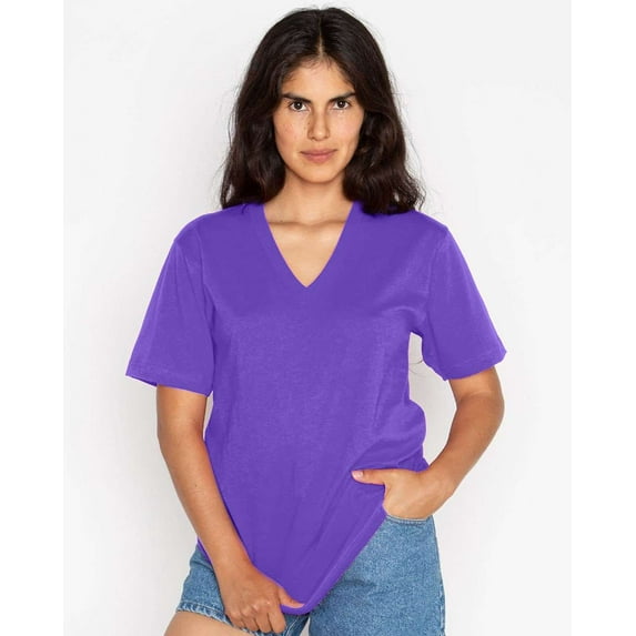 Los Angeles Apparel USA-Made Fine Jersey V-Neck T-Shirt