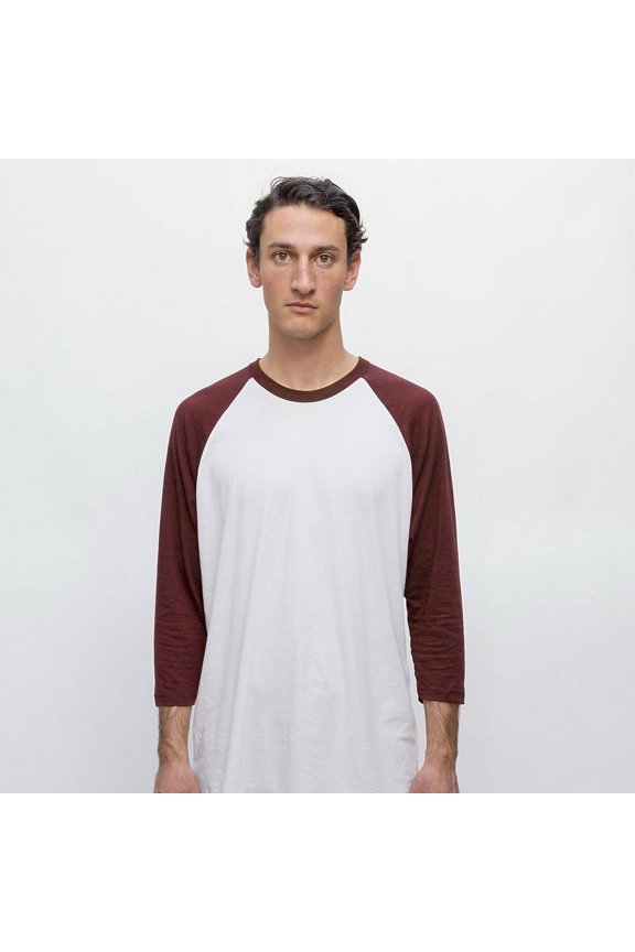 USA-Made Three Quarter Sleeve Raglan Baseball T-Shirt