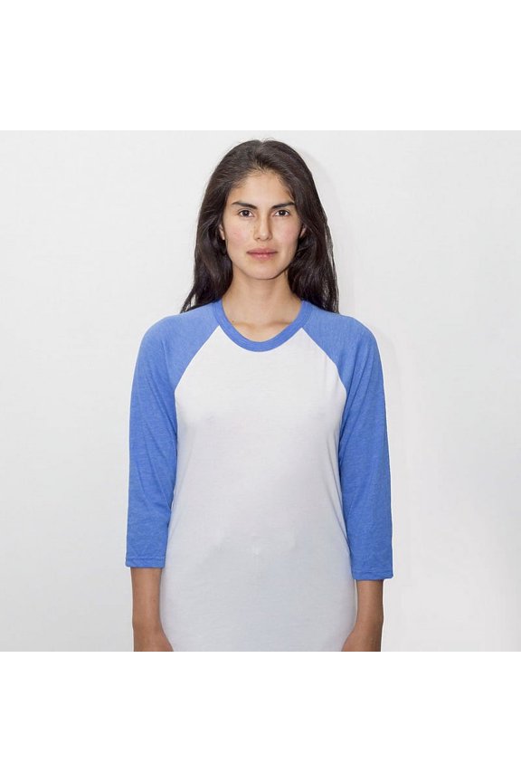 USA-Made Three Quarter Sleeve Raglan Baseball T-Shirt