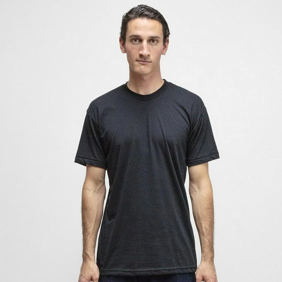 Los Angeles Apparel FF01 50/50 Poly Cotton Tee, Black, XS
