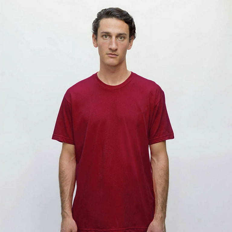 Los Angeles Apparel - USA-Made Fine Jersey T-Shirt - 20001 - Cranberry -  Size: XS