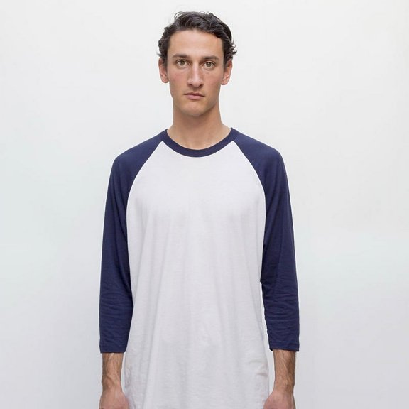 Los Angeles Apparel USA-Made Three Quarter Sleeve Raglan Baseball T-Shirt