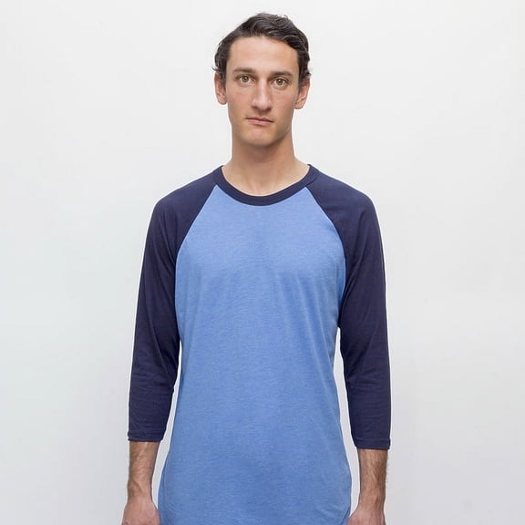Los Angeles Apparel USA-Made Three Quarter Sleeve Raglan Baseball T-Shirt
