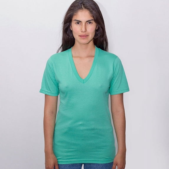 Los Angeles Apparel Women's Unisex Fine Jersey Short Sleeve V-Neck