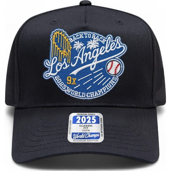 Los Angeles Baseball 2024 & 2025 World Champions Hat (Black 9x)