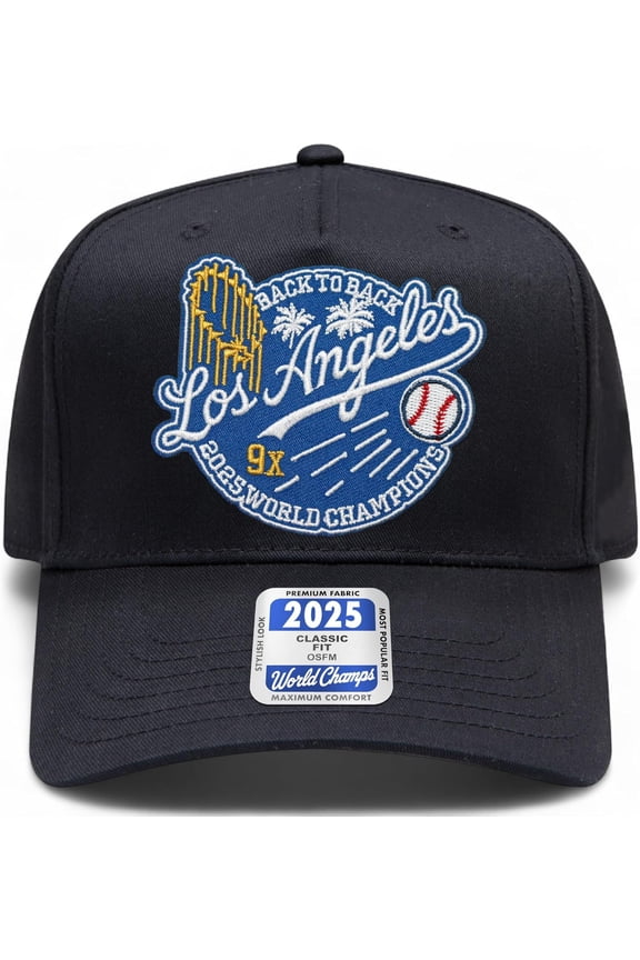 Los Angeles Baseball 2024 & 2025 World Champions Hat (Black 9x)