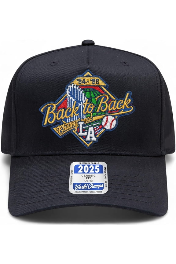 Los Angeles Baseball 2024 & 2025 World Champions Hat (Black B2B)
