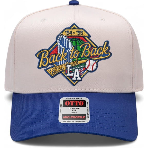 Los Angeles Baseball 2024 & 2025 World Champions Hat (Royal/Natural B2B)