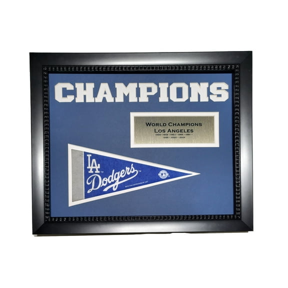 Los Angeles Baseball 2024 World Champions Pennant Flag Frame
