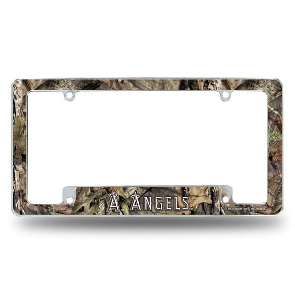 Los Angeles Baseball Angels Chrome Metal License Plate Frame Camouflaged Camo Design