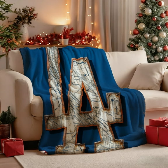 Los Angeles Baseball Blanket Lightweight Flannel Bedding Birthday Christmas Travel Gift Bed Blanket Best Gift for Fans
