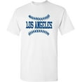 thumbnail image 1 of Los Angeles Baseball Laces - Adult Unisex T-Shirt - Large - White, 1 of 7