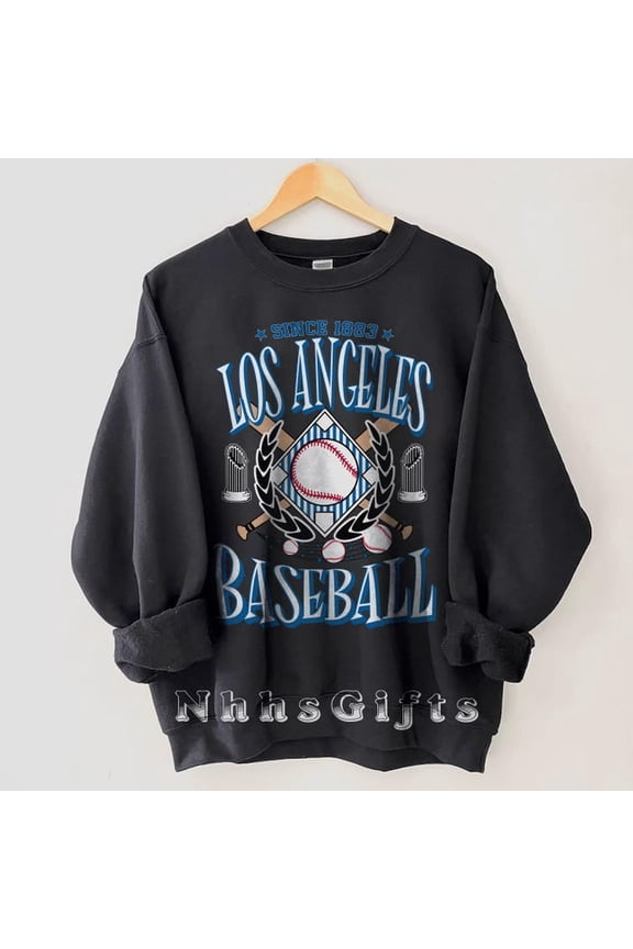 Los Angeles Baseball Sweatshirt, Vintage Los Angeles Baseball Crewneck, Retro Baseball Sweater, Los Angeles Blue Fan Shirt