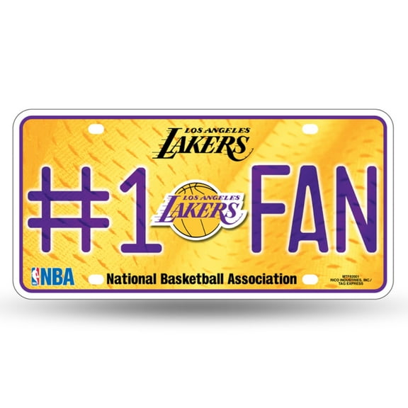 Los Angeles Basketball Lakers #1 Fan Metal License Plate Tag - Number One LA Fan