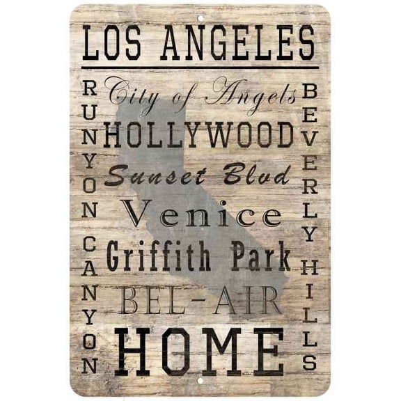 Los Angeles CA Landmarks Novelty Gift 8x12 Metal Sign 208120065021