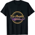 thumbnail image 1 of Los Angeles Californa with Star Circle Typographic Design Womens T-Shirt Black 4X-Large, 1 of 5