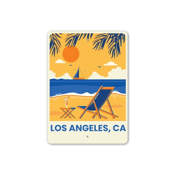 Los Angeles California Aluminum Metal Decor Sign - 10x14 inches