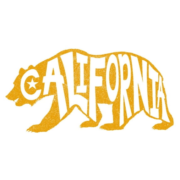 Los Angeles, California, Bear Outline, Typography (9x12 Wall Art Print, Home Decor)