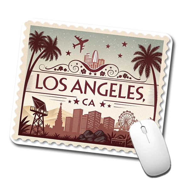 Los Angeles, California CA Travel City State Stamp Mouse Pad Low Profile Gaming Mat