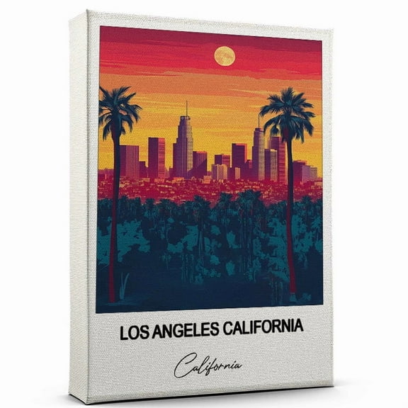 Los Angeles California Canvas Wall Art Travel-Inspired Home Decor Featuring California Art Canvas Unique Gift for Travel Canvas Ready to Hang