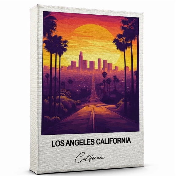 Los Angeles California Canvas Wall Art Travel-Inspired Home Decor Featuring California Art Canvas Unique Gift for Travel Canvas Ready to Hang