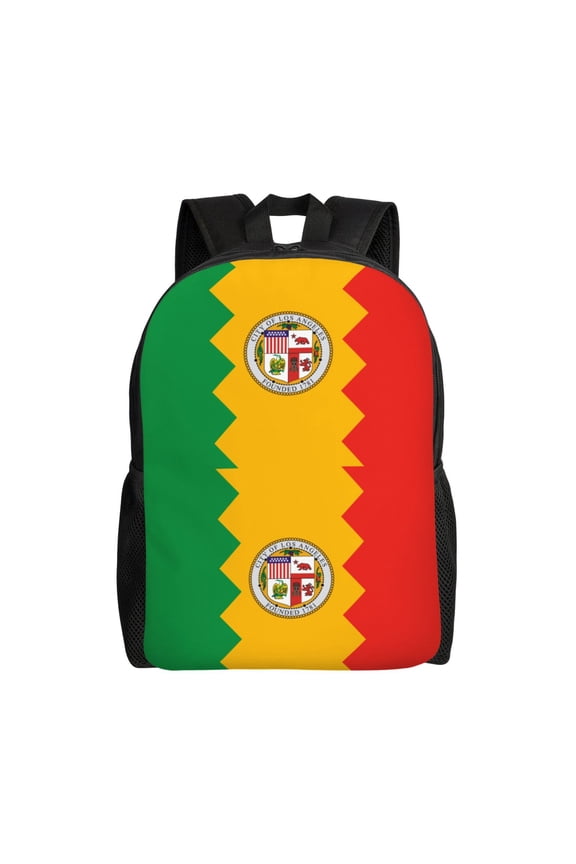 Los Angeles California Flag Backpack Travel Bag For Men Women Lightweight Back Pack With Laptop Compartmen