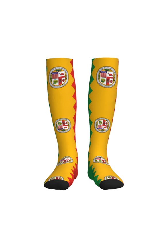 Los Angeles California Flag Compression Socks Circulation Running Athletic Sports for Women Men