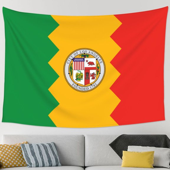 Los Angeles California Flag Tapestry Wall Hanging Tapestry For Bedroom Living Room Dorm (60 * 90 Inches)