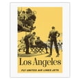 thumbnail image 1 of Los Angeles California - Fly United Air Lines Jets - Hollywood Movie Set - Vintage Airline Travel Poster c.1950s - Fine Art Rolled Canvas Print 20in x 26in, 1 of 4