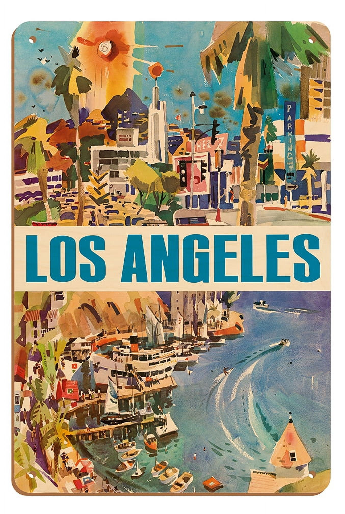 CITY OF LOS ANGELES看板 VINTAGE - 2 HR PARKING - LOS ANGELES - CALIFORNIA - PORCELAIN ROAD