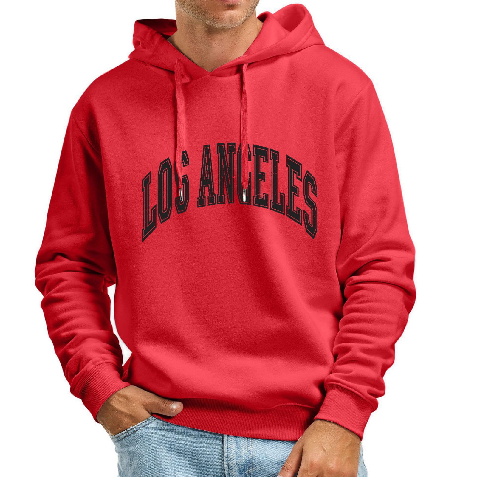 Los Angeles California Letter Print Hoodies for Men Cool Vintage with ...