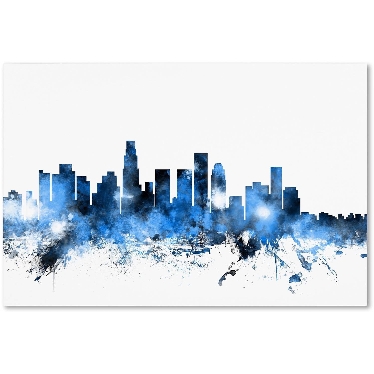 "Los Angeles California Skyline II" Canvas Art by Michael Tompsett