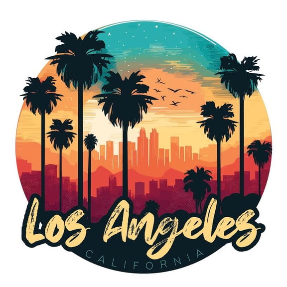 Los Angeles California Souvenir Decorative Vinyl Decal Sticker (2-Inch)