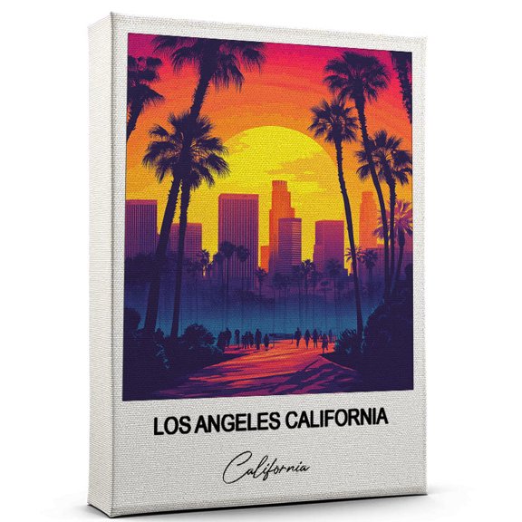 Los Angeles California Travel Art Canvas Modern Wall Art Inspired by California Canvas Great Gift for Travel Lovers Ready to Hang