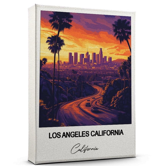 Los Angeles California Travel Decorative Art Canvas California Canvas Colorful Travel Wall Decor for Any Room Makes a Thoughtful Gift