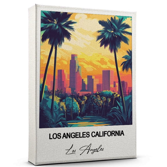 Los Angeles California Travel Wall Decor Scenic Travel Canvas Print of Los Angeles Canvas Beautiful Gift for Home, Office, or Living Space